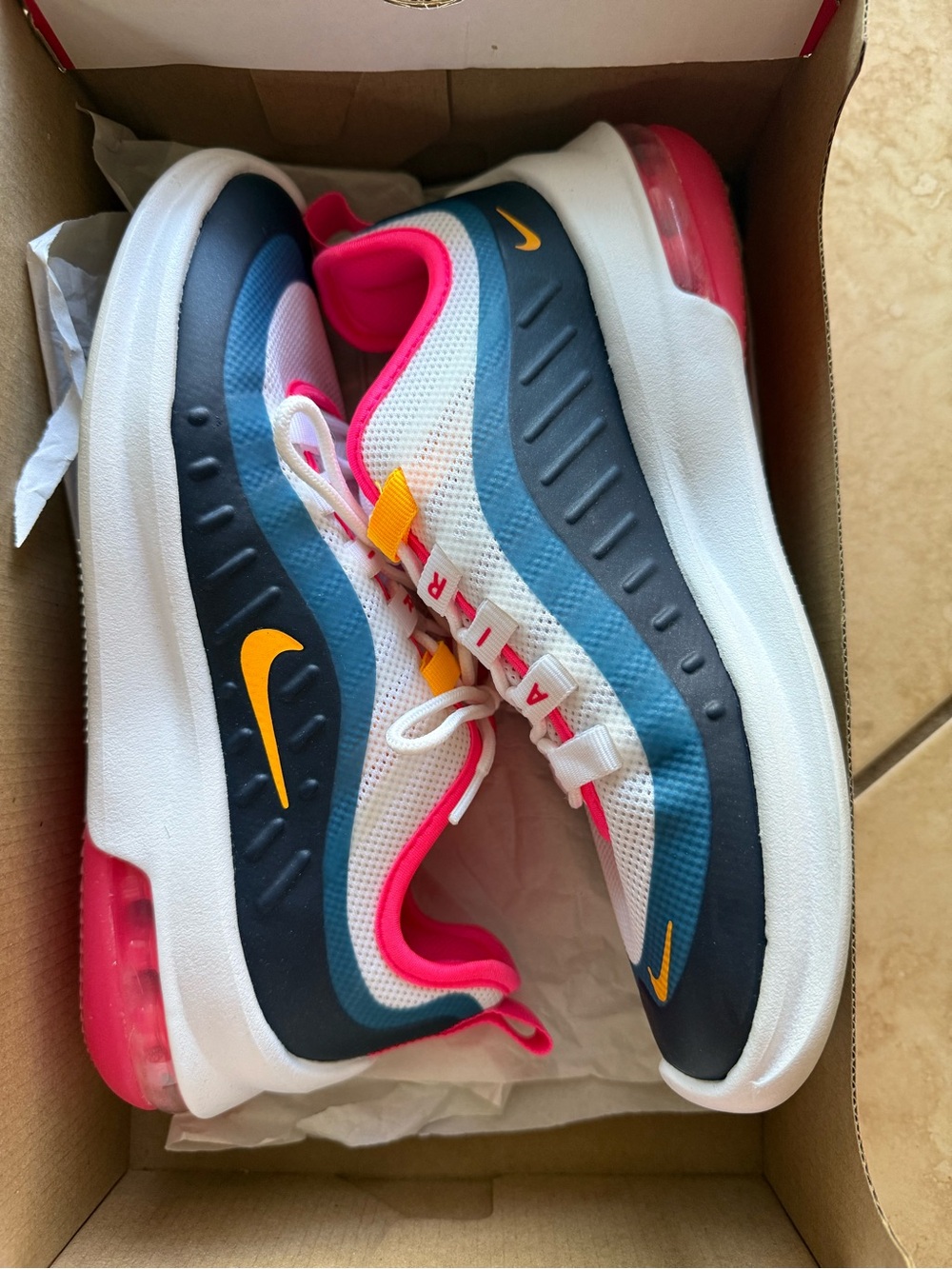 Nike Red and White Women's Shoe Box - WMNS Air Max Axis